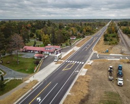 Marked highway crossing at Mille Lacs