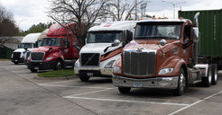 Trucks parked in a row