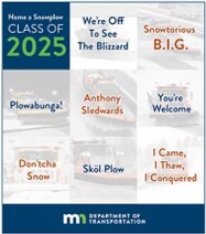 The winners of MnDOT’s 2024-25 Name a Snowplow contest.