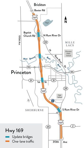 Hwy 169 Princeton work map