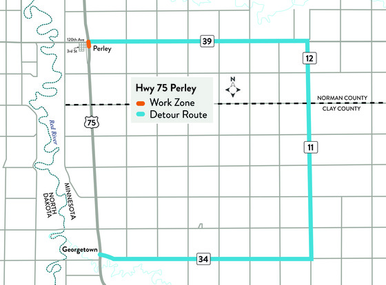 Hwy 75 Perley-Stage 2 detour