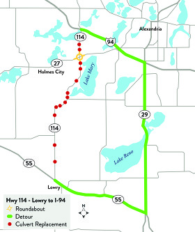 Hwy 114 map