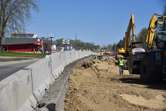 View of utility replacements on Highway 59