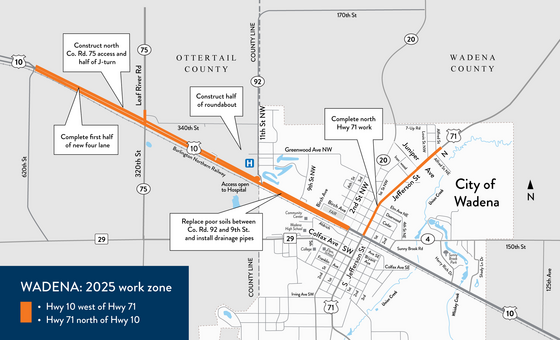 Map showing 2025 work zone
