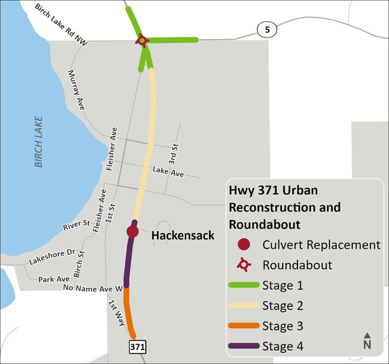 Hwy 371/CR5 roundabout