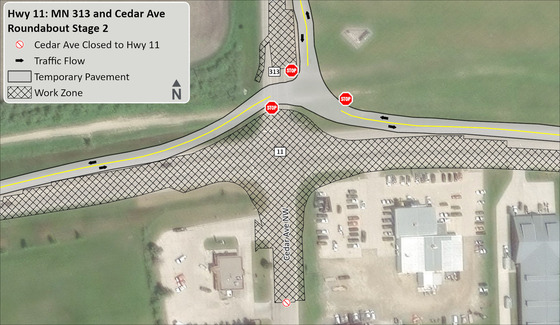 Hwy 11/313 roundabout construction-Stage 2