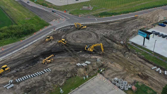 Highway 11 roundabout in Warroad