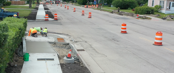 Highway 11 Roseau sidewalk