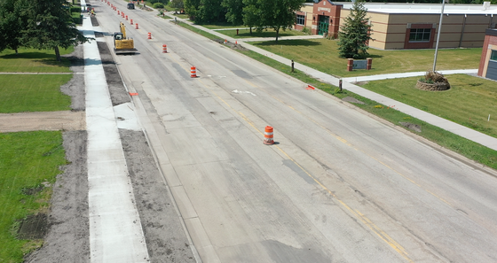 Highway 11 sidewalk install