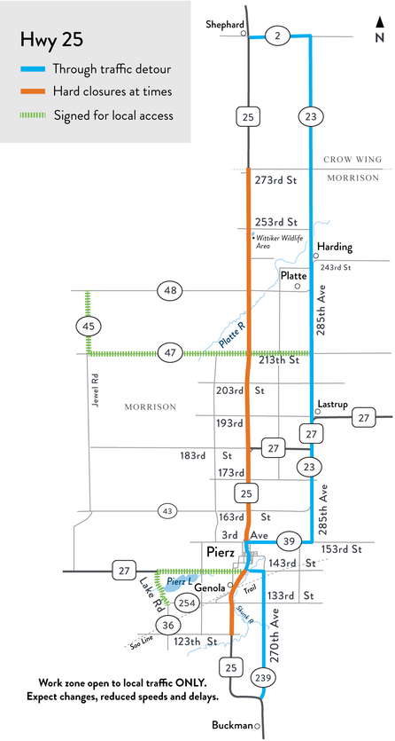 Project location map with detour routes