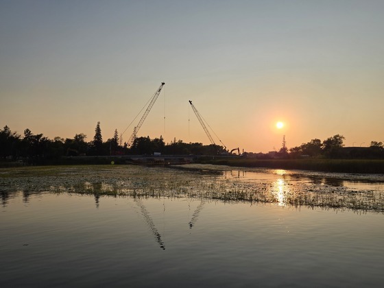 Hwy 11 bridge at sunset