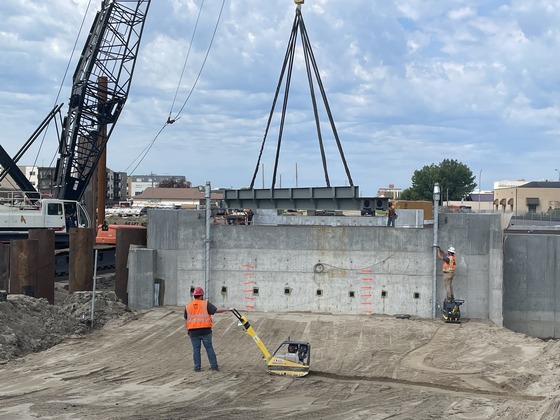 Bridge girders installed