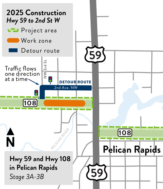 Stage 3A and 3B detour map