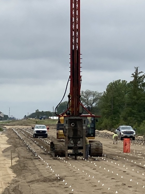 Wick drain installation photo