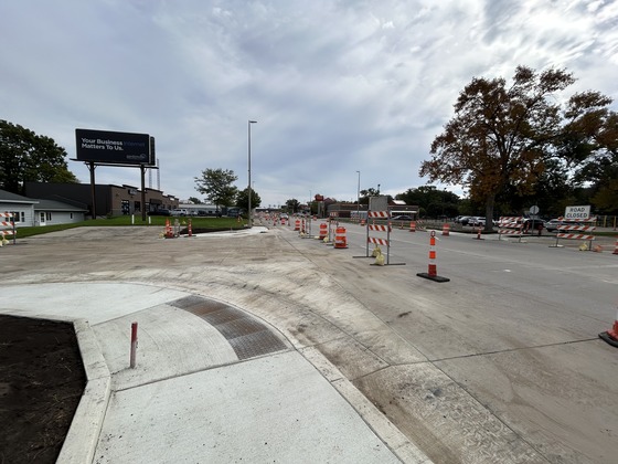 New flashing beacon location