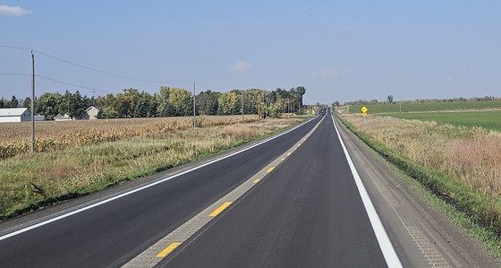 Newly resurfaced road