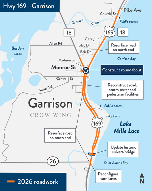 Hwy 169 Garrison project location map