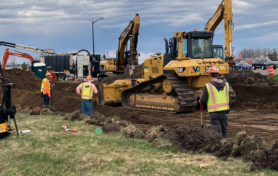 Crews prepare the work zone the week of April 13.
