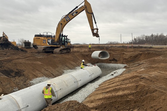Image of a culvert being installed