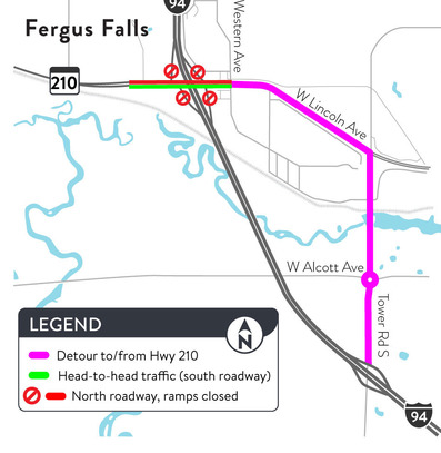 Hwy 210 Fergus Falls detour