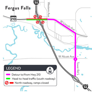 Hwy 210 Fergus Falls detour