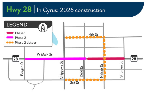 Cyrus detour map
