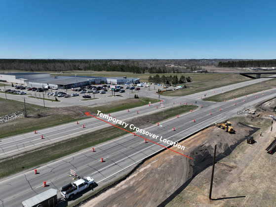 Hwy 197 temporary crossover location