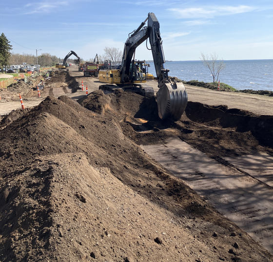 Working along Mille Lacs Lake