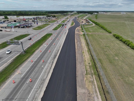 Highway 197 temporary bypass paving