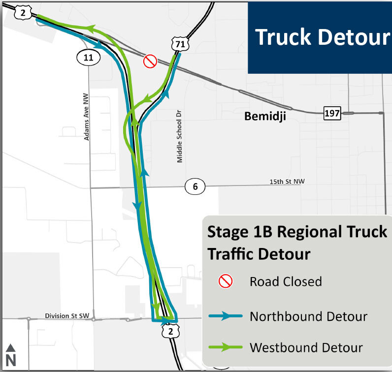 Highway 197 Stage 1B regional truck traffic detour