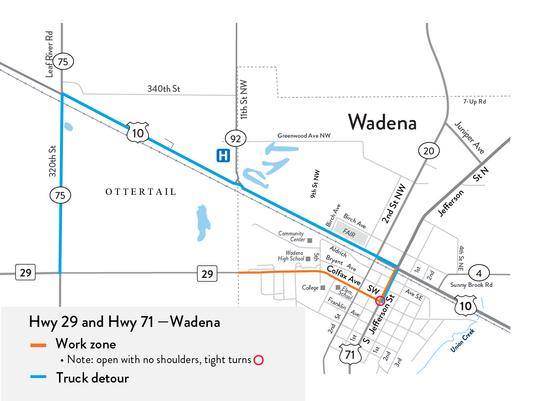 Truck detour map