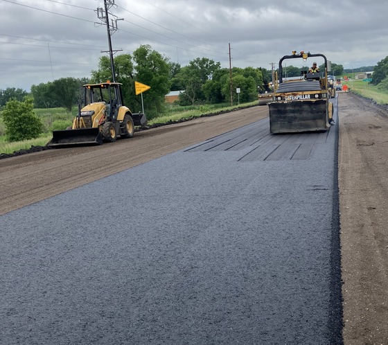 Paving on Highway 28