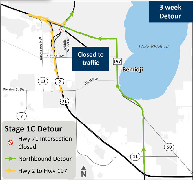 Stage 1C map for Highway 197 construction