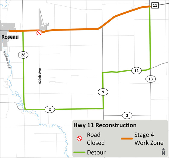 Highway 11 construction