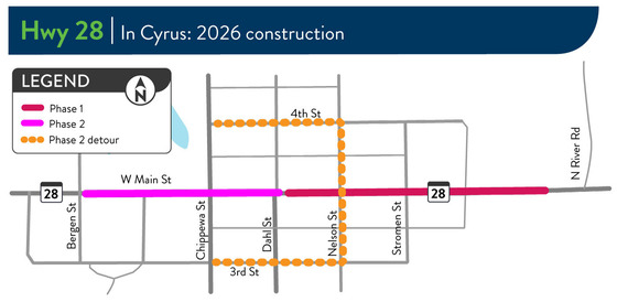 Cyrus detour map