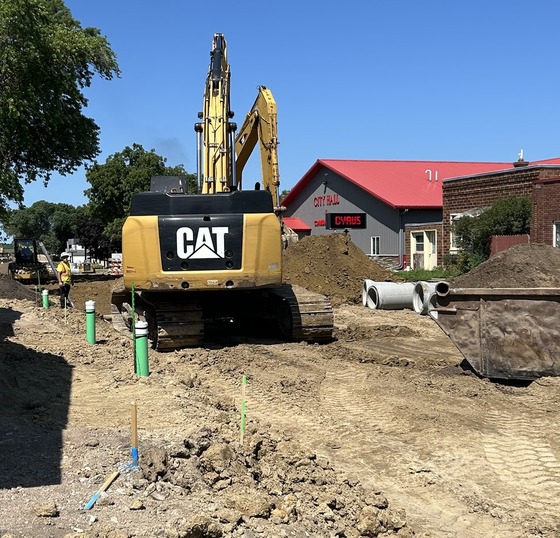 Utility work in Phase 2 in Cyrus