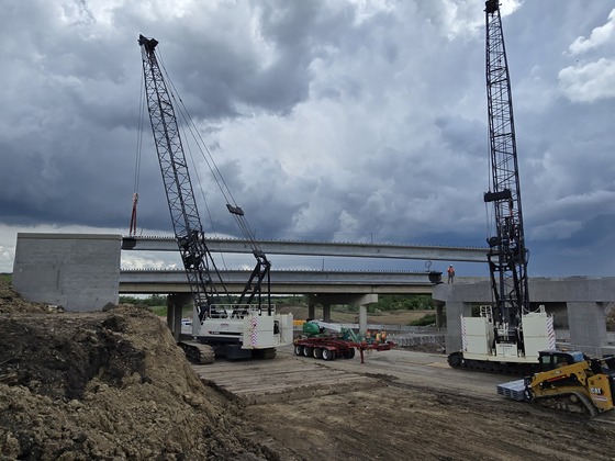 Setting bridge beams