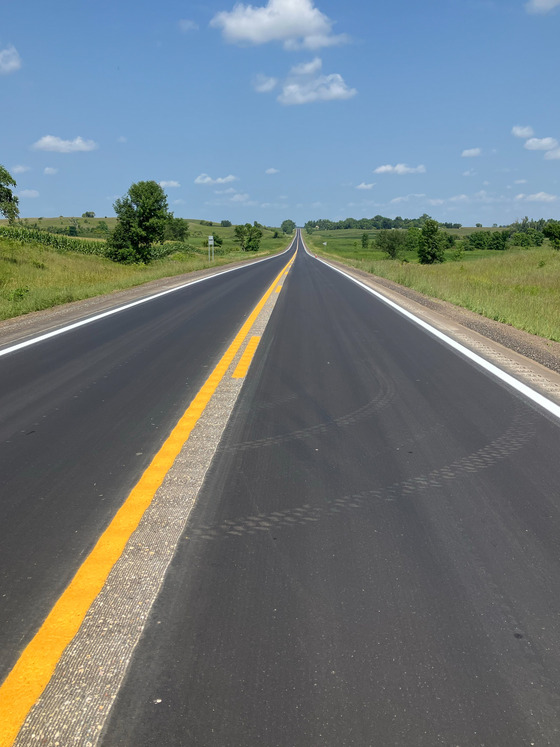 Highway 114 after final striping