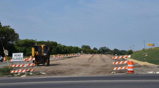 Highway 210 west of Redwood Lane ready for paving.