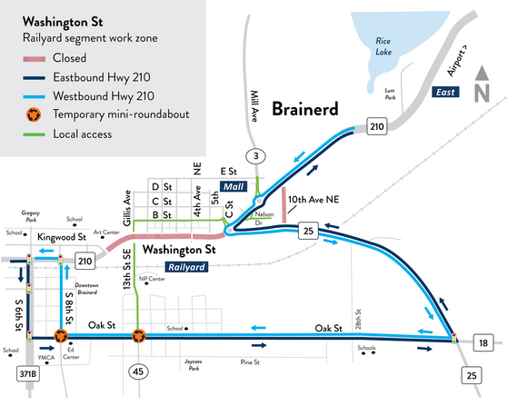 Hwy 210 detour through fall