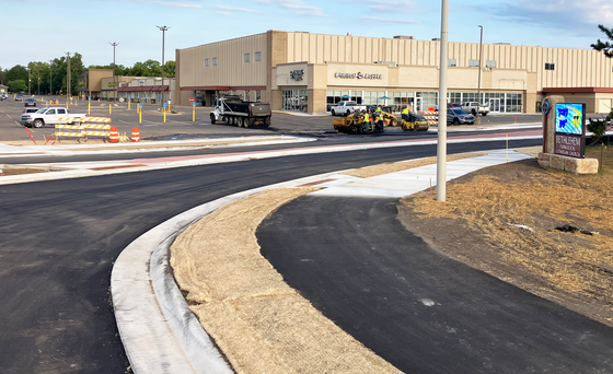 resurface roundabout at Mill Ave.