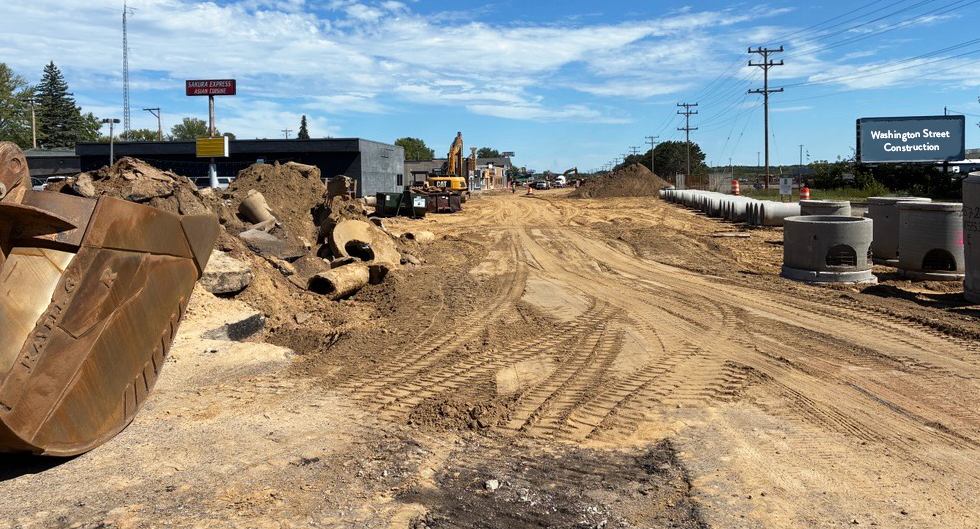 Work on railyard segment looking east of Gillis/13th St NE