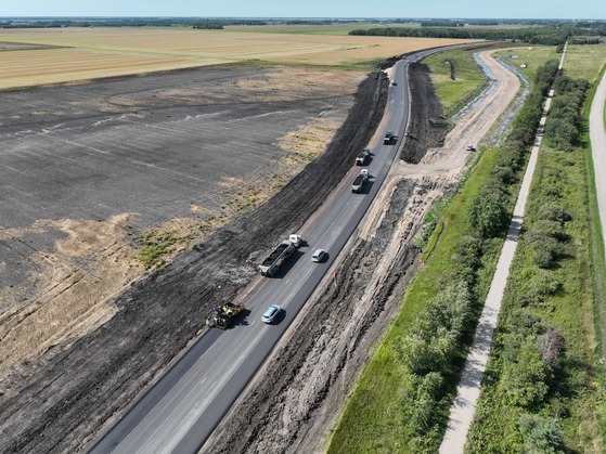 Highway 11 paving operations