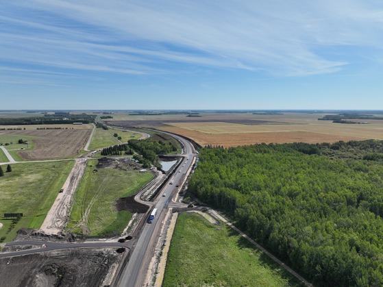 Highway 11 realignment near Roseau airport