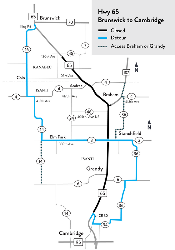 Detour map