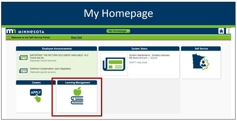 ELM Learning Management Tile