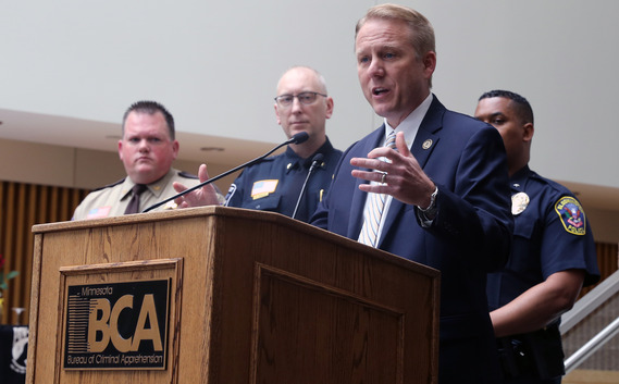 BCA Superintendent Drew Evans at the podium