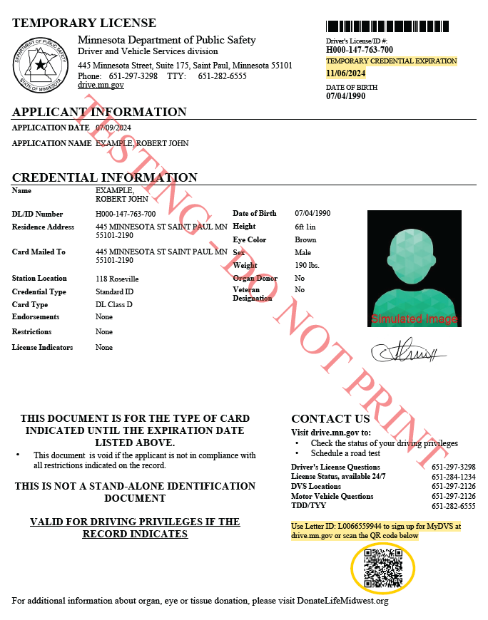 New temporary credential