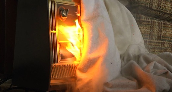 Space heater fire