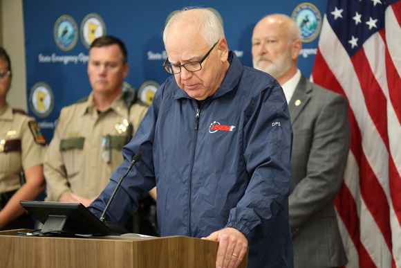 Gov. Walz at the state emergency operations center